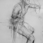 seated - graphite and chalk graphite and chalk, drawing 60x80cm