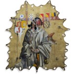 Misanthrope I- oil on cow hide 150cm x160cm